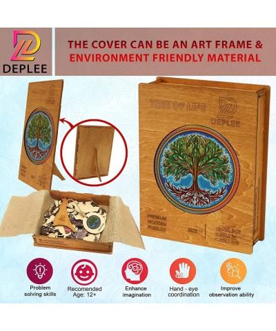 Wooden Puzzles for Adults Tree of Life Wooden Jigsaw Puzzles Unique Shape Wooden Animal Puzzle Creative Challenge for Adults ...