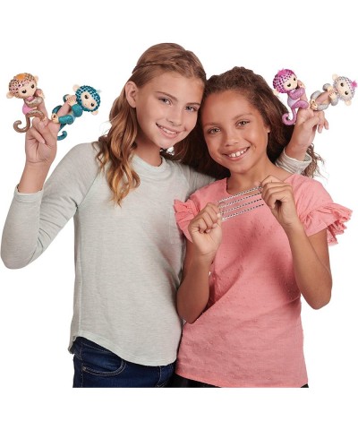 Fingerlings Monkeys - Fingerblings - Glam (Turquoise/Blue) - Friendly Interactive Toy $35.06 Finger Puppets