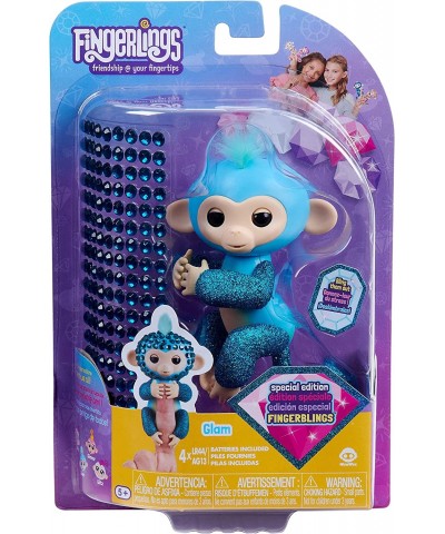 Fingerlings Monkeys - Fingerblings - Glam (Turquoise/Blue) - Friendly Interactive Toy $35.06 Finger Puppets