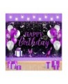 Black Purple and Silver Birthday Decoration Banner Large Happy Birthday Banner for Girls Women Men Purple and Black Birthday ...