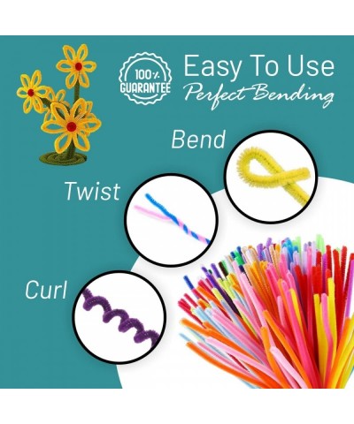 Pipe Cleaners - 100 Pc. Pipe Cleaner Assorted Colors 6" Chenille Stems with Clear Glue Pipe Cleaners Craft Fuzzy Sticks and G...