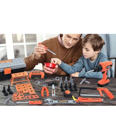 Kids Tool Set – 45 Piece Toddler Tool Set with Electronic Toy Drill& Tool Box Hammer Saw and More Construction Pretend Play T...