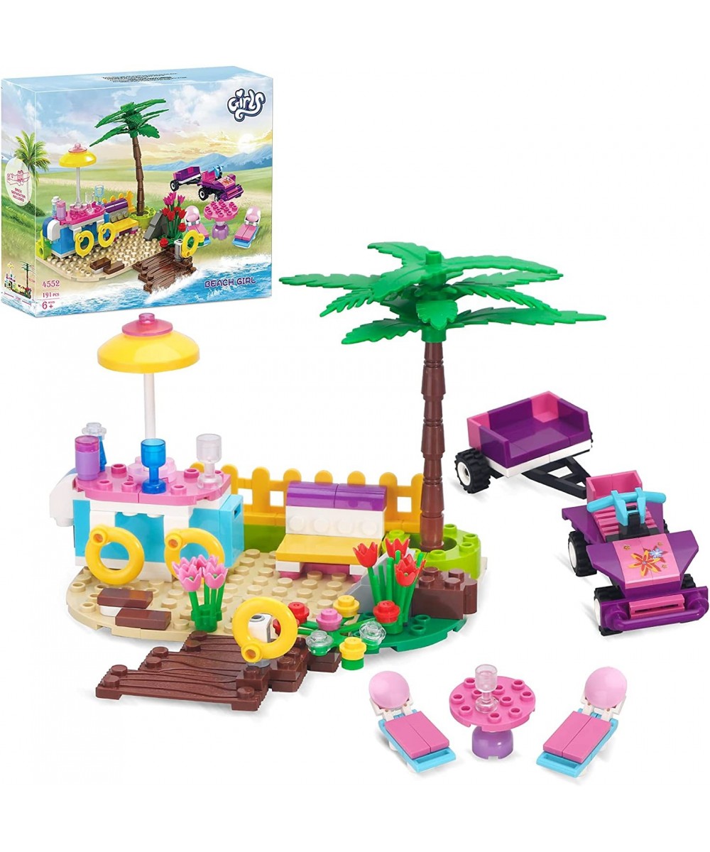 Girls Friends Beach Vacation Building Set Beach Resort with Drink Bar and Beach Buggy Building Kits for Girls Kids Age 6-12 a...