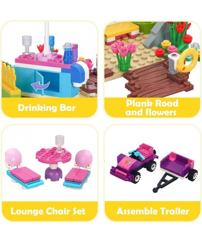 Girls Friends Beach Vacation Building Set Beach Resort with Drink Bar and Beach Buggy Building Kits for Girls Kids Age 6-12 a...