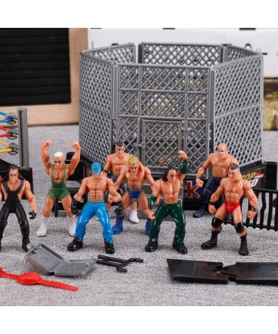 32-Piece Mini Wrestling Playset with Action Figures and Accessories - Kids Toy with Realistic Wrestlers - 2 Rings Included $2...