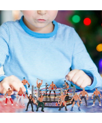 32-Piece Mini Wrestling Playset with Action Figures and Accessories - Kids Toy with Realistic Wrestlers - 2 Rings Included $2...