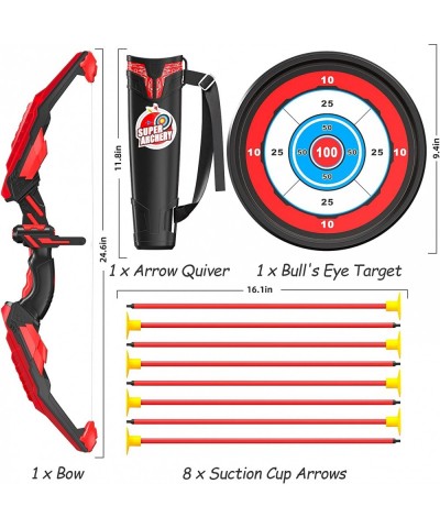 Bow and Arrow for Kids Toys with LED Lights - Archery Set Includes 1 Bow 8 Suction Cups Arrows Target and Quiver Play Indoor ...