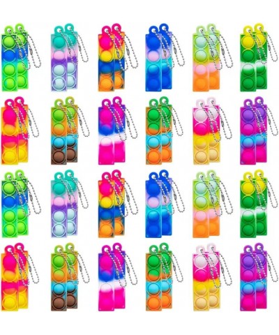 48 Pcs Mini Push Pop Bubble Toys Pack Chirstmas Small Keychain Wrap Pop Bulk Toy Relieve Anxiety Stress Classroom Prizes for ...