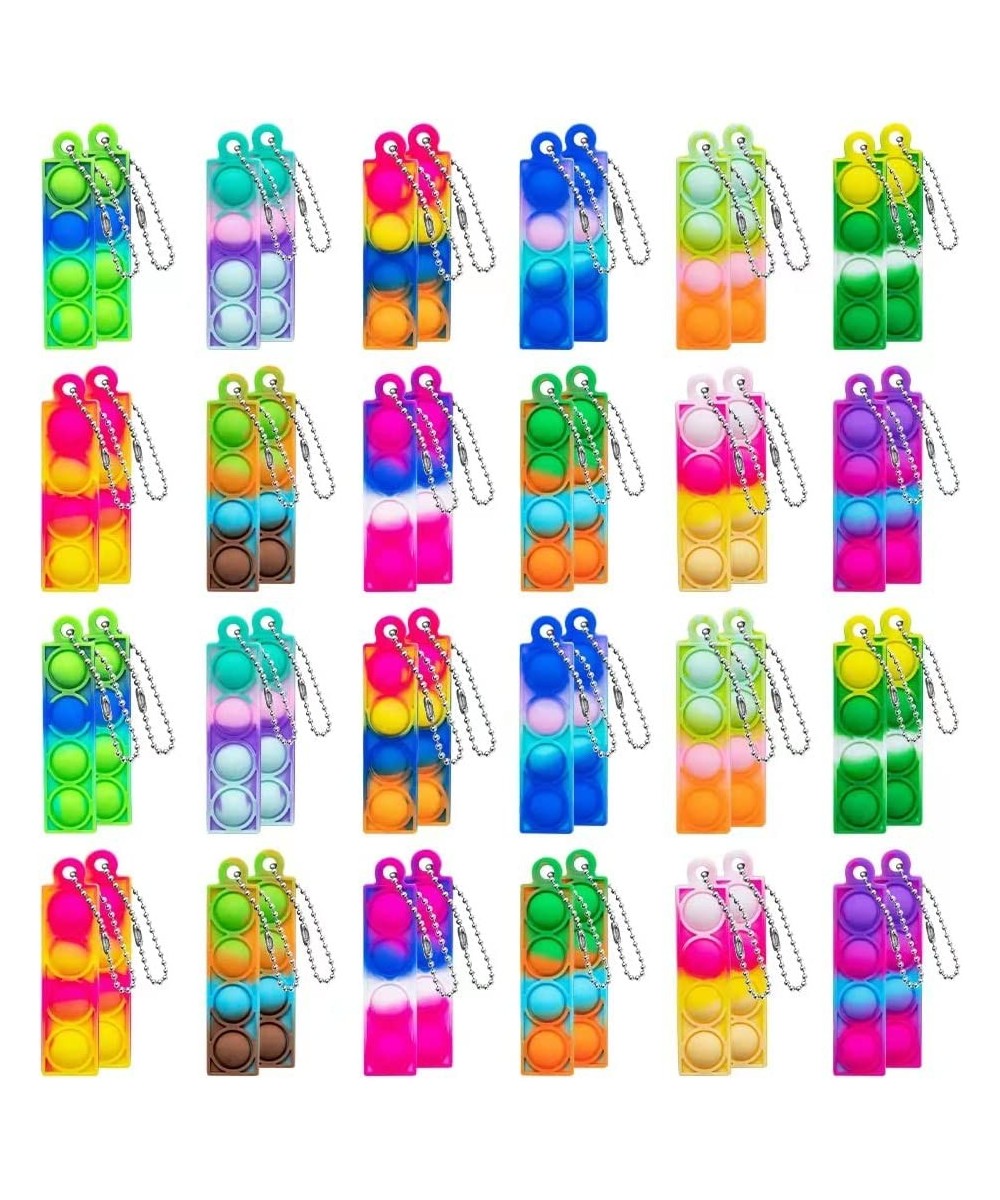 48 Pcs Mini Push Pop Bubble Toys Pack Chirstmas Small Keychain Wrap Pop Bulk Toy Relieve Anxiety Stress Classroom Prizes for ...