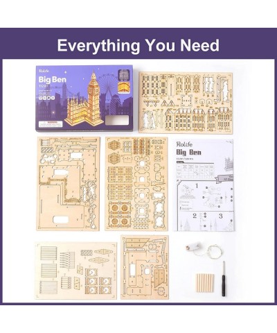 3D Wooden Puzzles for Adults Big Ben with Lights Architecture Model and Building Kit(TG507) $26.59 3-D Puzzles