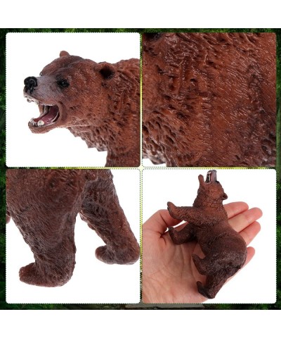 4 Pack Realistic Bear Figurines Toys Plastic Forest Animal Brown Bear Family Figures Educational Learning Playset Small Brown...