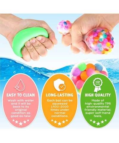 Sensory Stress Ball Set - 6 Pack Stress Relief Fidget Balls for Kids and Adults Squishy Stress Balls Pull and Stretch Stress ...