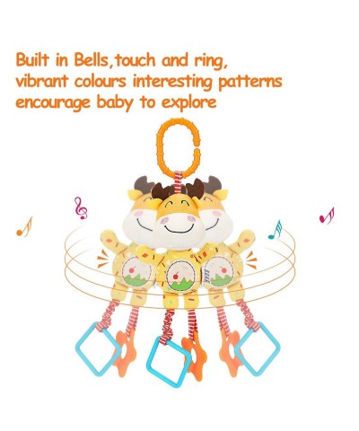 Baby Toys for 0 3 6 9 12 Months Handbells Baby Rattles Soft Plush Early Development Stroller Car Toys for Infant Newborn Birt...