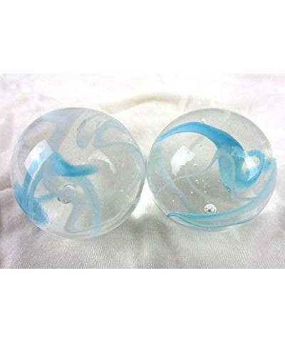 Set of 2 Arctic 35mm Boulder Clear/White/Blue Swirl Large Shooter Solid Glass Marbles Home Decor/Vase Filler/Aquarium $16.05 ...