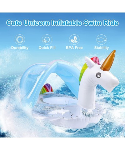 FiGoal Inflatable Unicorn Swimming Ring for Baby with Backrest Pool Float Flamingo Tube Water Fun Summer Beach Floaty Toys fo...