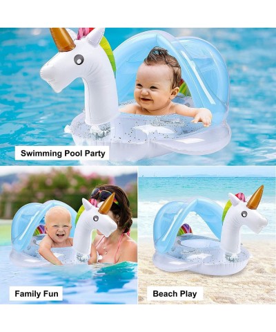 FiGoal Inflatable Unicorn Swimming Ring for Baby with Backrest Pool Float Flamingo Tube Water Fun Summer Beach Floaty Toys fo...