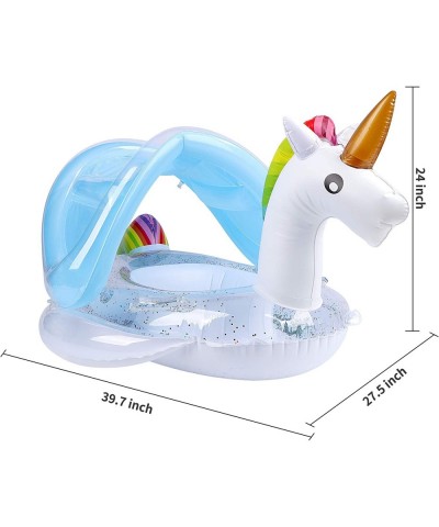 FiGoal Inflatable Unicorn Swimming Ring for Baby with Backrest Pool Float Flamingo Tube Water Fun Summer Beach Floaty Toys fo...