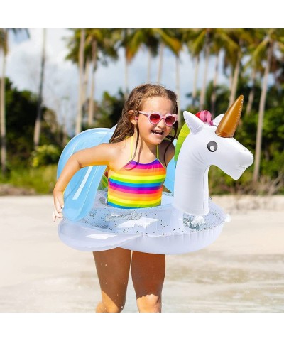 FiGoal Inflatable Unicorn Swimming Ring for Baby with Backrest Pool Float Flamingo Tube Water Fun Summer Beach Floaty Toys fo...