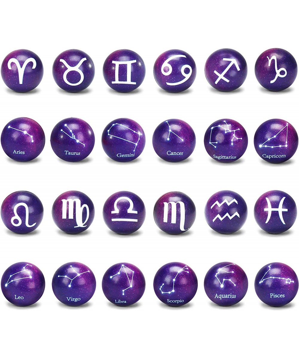 Zodiac Sign Stress Balls Bulk 12PCS Galaxy Birthday Foam Squeeze Balls Space Party Favors Supplies Stress Relief Hand Toys fo...