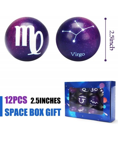 Zodiac Sign Stress Balls Bulk 12PCS Galaxy Birthday Foam Squeeze Balls Space Party Favors Supplies Stress Relief Hand Toys fo...