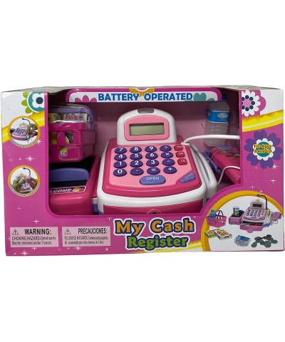 Activity Learning Family Battery Operated Electronic Cash Register Toy Pretend Play Microphone Scanner Money and Credit Card ...