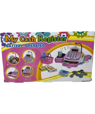 Activity Learning Family Battery Operated Electronic Cash Register Toy Pretend Play Microphone Scanner Money and Credit Card ...