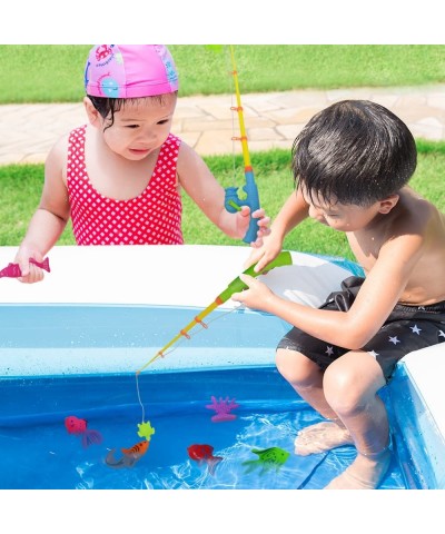 Fishing Toys Set for Toddlers Magnetic Fishing Set with Rods Nets Bag and 30 Aquatic Toys Interactive Fishing Game for Kids S...