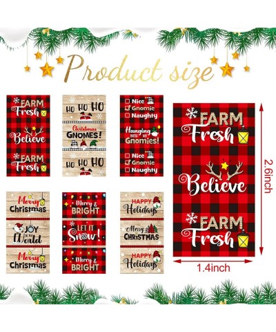 90 Pieces Christmas Candy Bar Decoration Red and Black Plaid Mini Candy Chocolates Bar Wrapper Stickers Merry Christmas Candy...