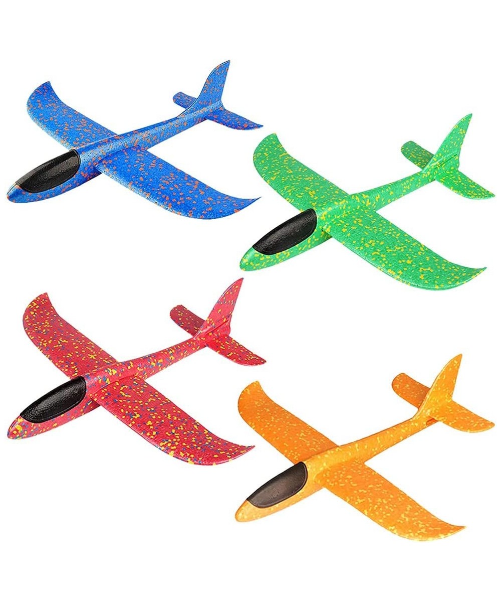 4 Packs Airplane Toy Large Throwing Foam Plane Dual Flight Mode Aeroplane Gliders Flying Aircraft Gifts for Kids Outdoor Yard...