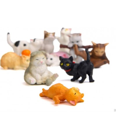 10 Pcs Kawaii Cat Characters Toy Mini Figure Collection Playset Cake Topper Plant Automobile Decoration Miniature Decorations...