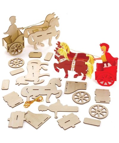 FE450 Roman Chariot Woodcraft Kits - Pack of 2 Wooden Crafts for Children to Decorate and Display Kids Educational Activity $...