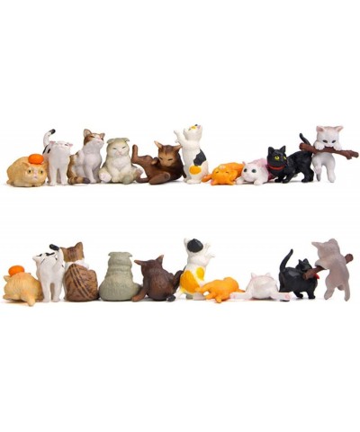 10 Pcs Kawaii Cat Characters Toy Mini Figure Collection Playset Cake Topper Plant Automobile Decoration Miniature Decorations...