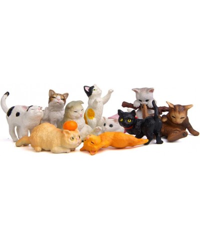 10 Pcs Kawaii Cat Characters Toy Mini Figure Collection Playset Cake Topper Plant Automobile Decoration Miniature Decorations...