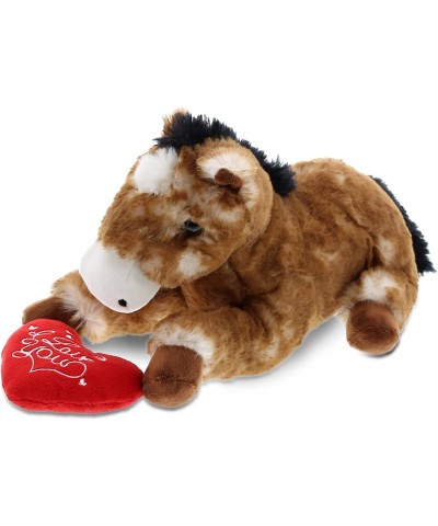 I Love You Plush Lying Brown Horse - Cute Stuffed Animal with Heart and with Name Personalization for Valentines Anniversary ...