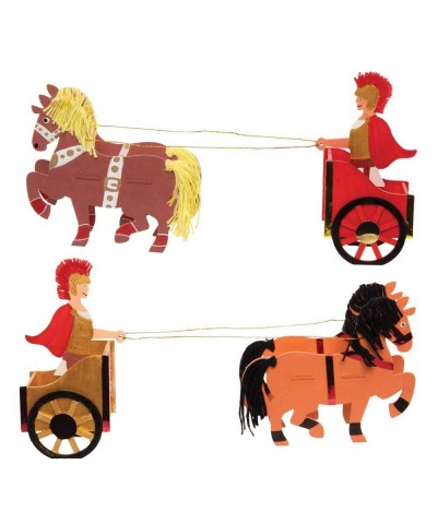 FE450 Roman Chariot Woodcraft Kits - Pack of 2 Wooden Crafts for Children to Decorate and Display Kids Educational Activity $...