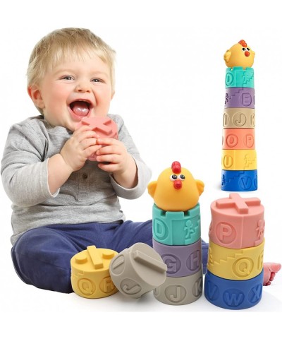 Soft & Colorful Stacking Blocks Building Blocks for Toddlers Baby Teething Chewing Stacking Blocks Educational Baby Toys 6 Mo...