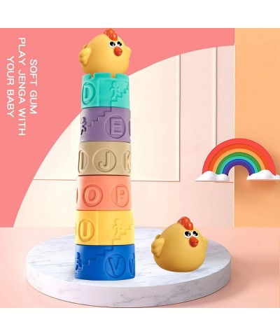 Soft & Colorful Stacking Blocks Building Blocks for Toddlers Baby Teething Chewing Stacking Blocks Educational Baby Toys 6 Mo...