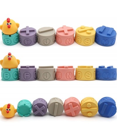 Soft & Colorful Stacking Blocks Building Blocks for Toddlers Baby Teething Chewing Stacking Blocks Educational Baby Toys 6 Mo...