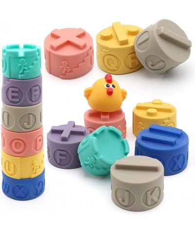 Soft & Colorful Stacking Blocks Building Blocks for Toddlers Baby Teething Chewing Stacking Blocks Educational Baby Toys 6 Mo...