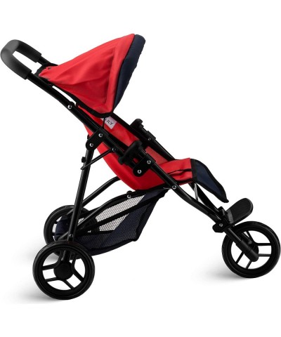 Hushlily® Baby Doll Jogger Stroller with Adjustable Canopy & Basket Foldable with Smooth Rolling Wheels (Red & Blue) $73.52 D...