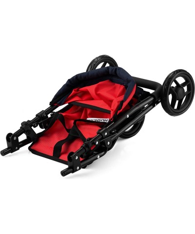 Hushlily® Baby Doll Jogger Stroller with Adjustable Canopy & Basket Foldable with Smooth Rolling Wheels (Red & Blue) $73.52 D...