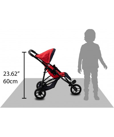 Hushlily® Baby Doll Jogger Stroller with Adjustable Canopy & Basket Foldable with Smooth Rolling Wheels (Red & Blue) $73.52 D...