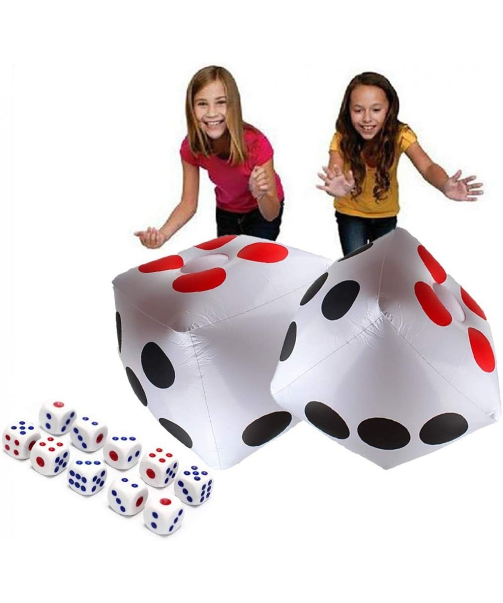 13" Jumbo Inflatable Dice 2pack Outdoor Fun Giant Inflatable Dice Set and 12mm 10pcs Dice for Indoor and Outdoor Broad Game L...