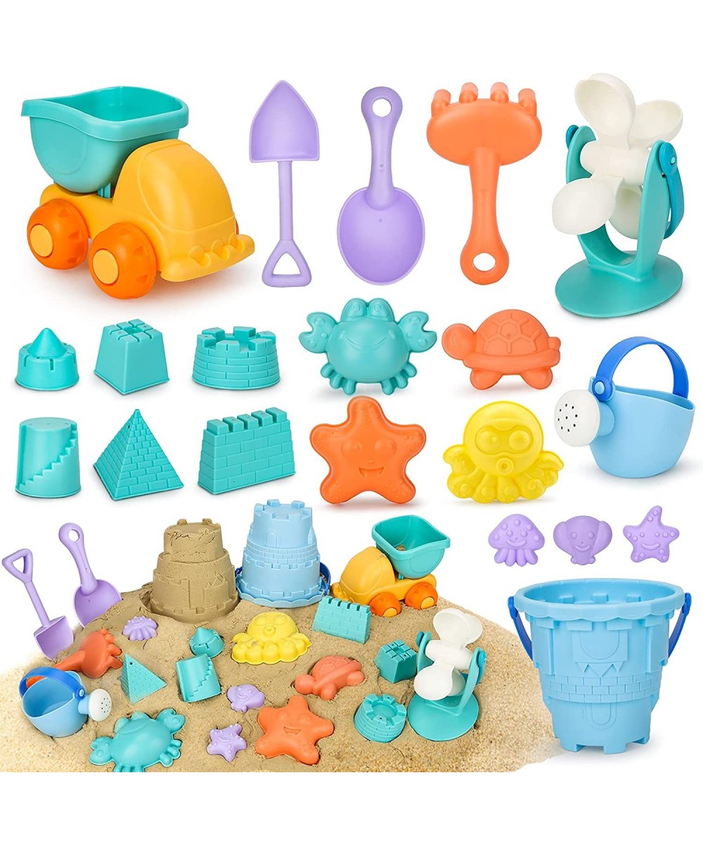 Kids Beach Sand Toys Set 20pcs Castle Animals Sand Molds Water Wheel and Bucket Sandbox Toys with Mesh Bag $39.92 Sandboxes &...