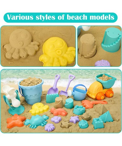 Kids Beach Sand Toys Set 20pcs Castle Animals Sand Molds Water Wheel and Bucket Sandbox Toys with Mesh Bag $39.92 Sandboxes &...