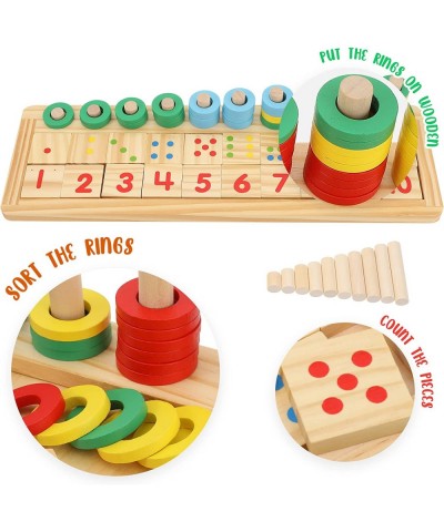 Wooden Number Blocks. Educational Toy to Boost Kids Intelligence - Montessori Kindergarten & Preschool Top Choice for Age 3+ ...