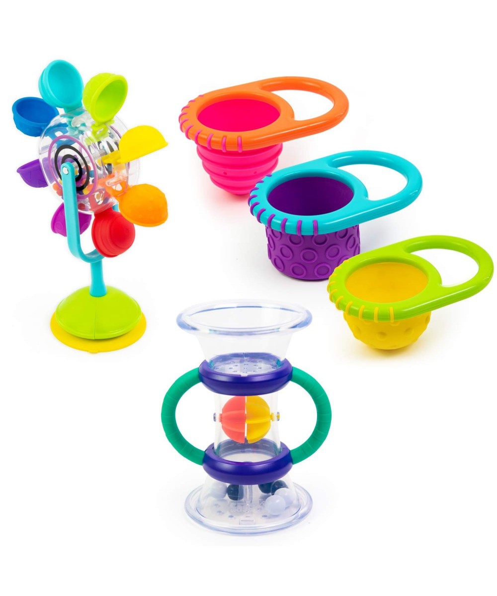 Whirling Wheel Waterfall Double Dip Funnel & Flex N Fill Cups 5pc $31.18 Bathtub Toys