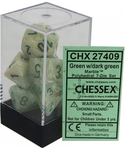 CHX27409 Dice-Marble Dark Green Set $18.35 Game Accessories