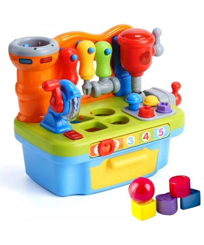 Multifunctional Musical Learning Tool Workbench Toy Set for Kids with Shape Sorter Tools $52.35 Early Development & Activity ...