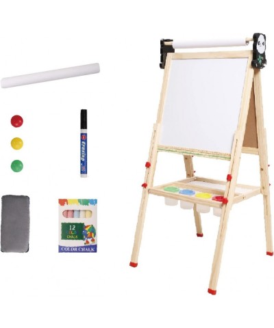 Kids Easel Double Sided Art Easel for Kids with Whiteboard Chalkboard Paper Roll Height Adjustable Kids Easel with Painting A...